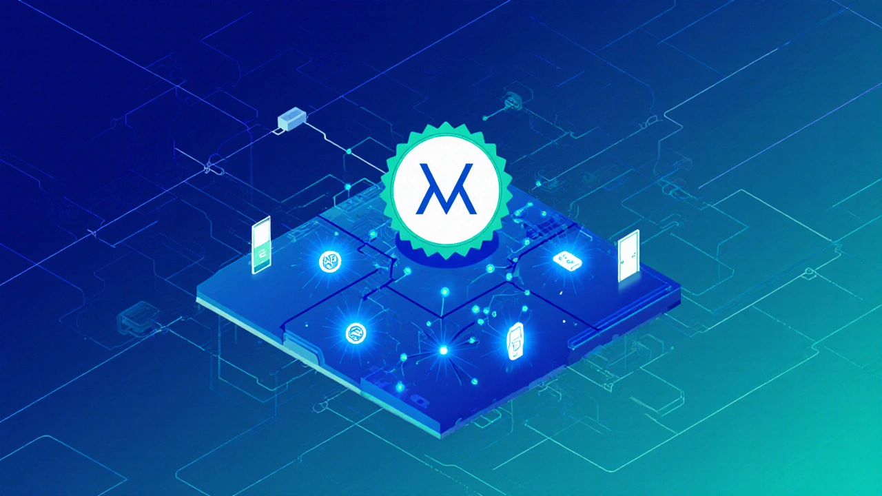 Technische Darstellung von Matter und Thread als Mesh-Netzwerk in einem Haus mit lokalen Verbindungen.