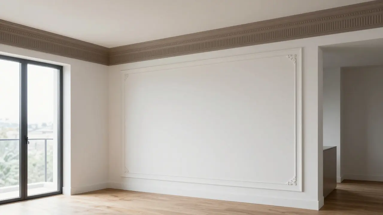Dekorative Leisten: Moderne Stuckleisten und Lambrien für das Wohnzimmer