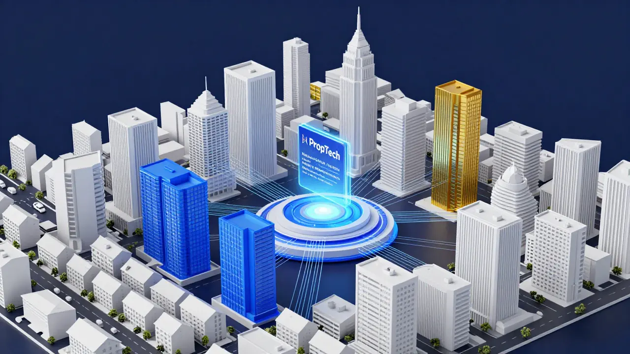 Digitale Stadtkarte mit KI-gesteuerten Mietwert-Analysen in einer deutschen Stadt.