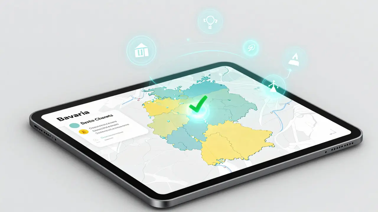 Digitale Karte Deutschlands zur Immobilienprüfung