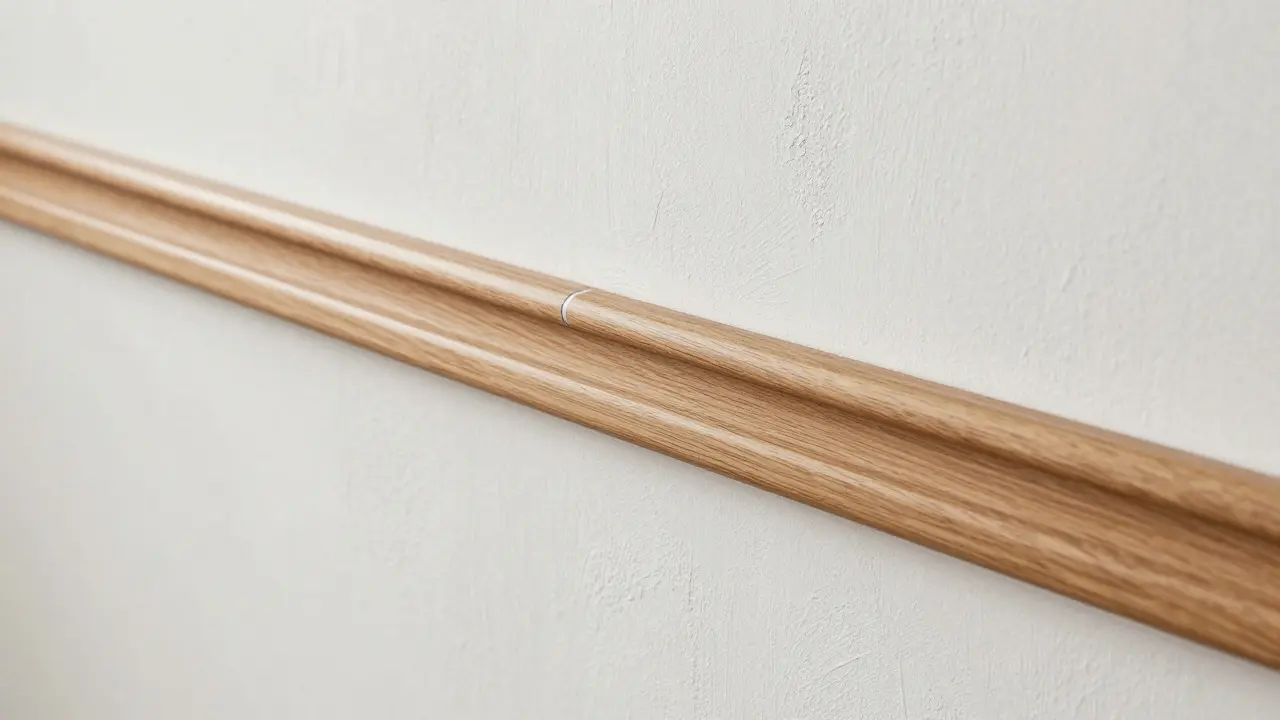 Holz-imitierende Kabelkanäle auf alter Wand im Denkmalstil