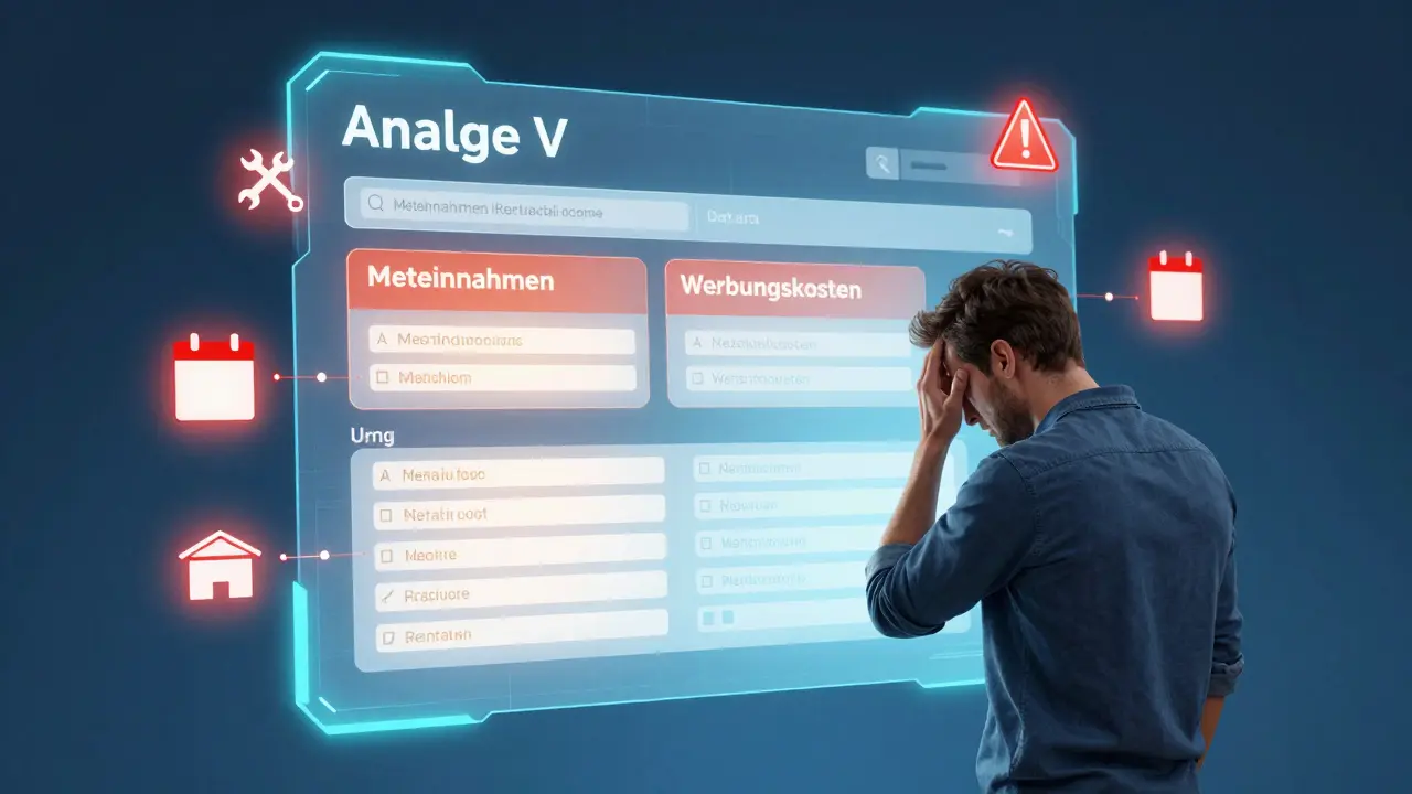 Konzeptillustration häufiger Fehler bei der Vermieter-Steuererklärung