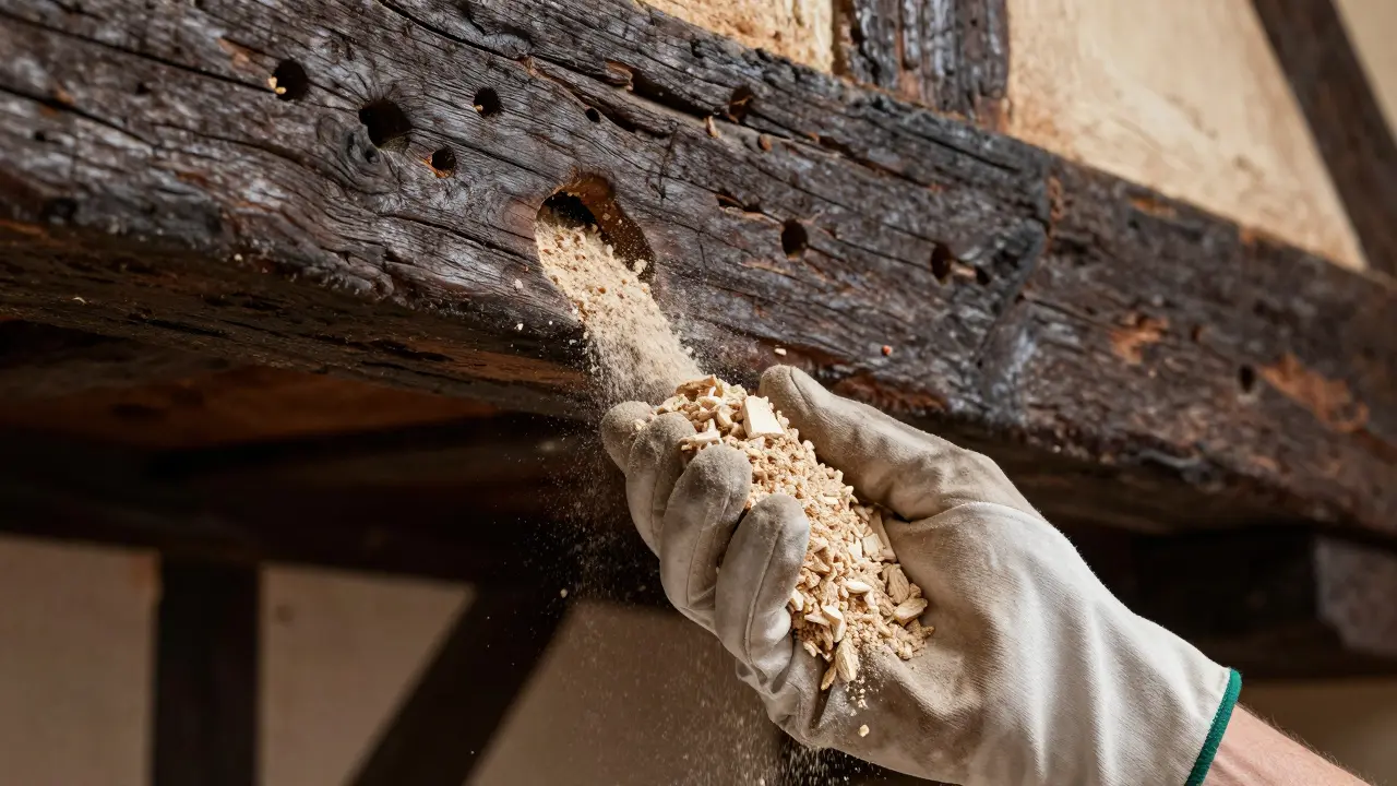 Holzschutz im Denkmal: Bohrmehl, Pilze und Insekten richtig erkennen und behandeln