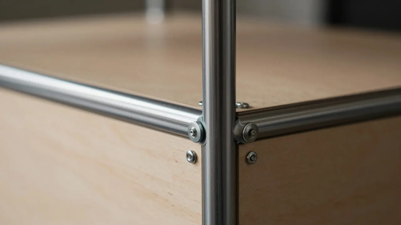 Detailaufnahme der Verbindungsstellen eines modularen Möbelsystems