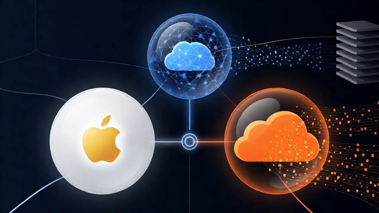 Konzeptdarstellung der Datenschutzansätze von Apple, Google und Amazon im Smart Home